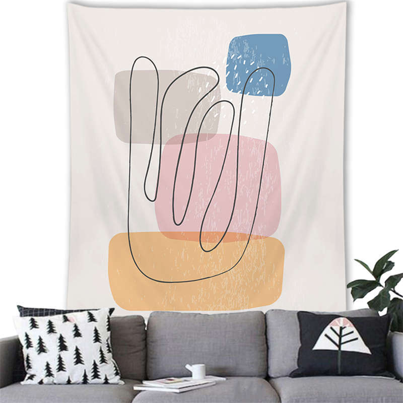 Nordic Marmorino Minimalist Landscape Digitalprinted Polyester Tapestries Living Rooms Bedrooms Macrame Wall Hanging Room