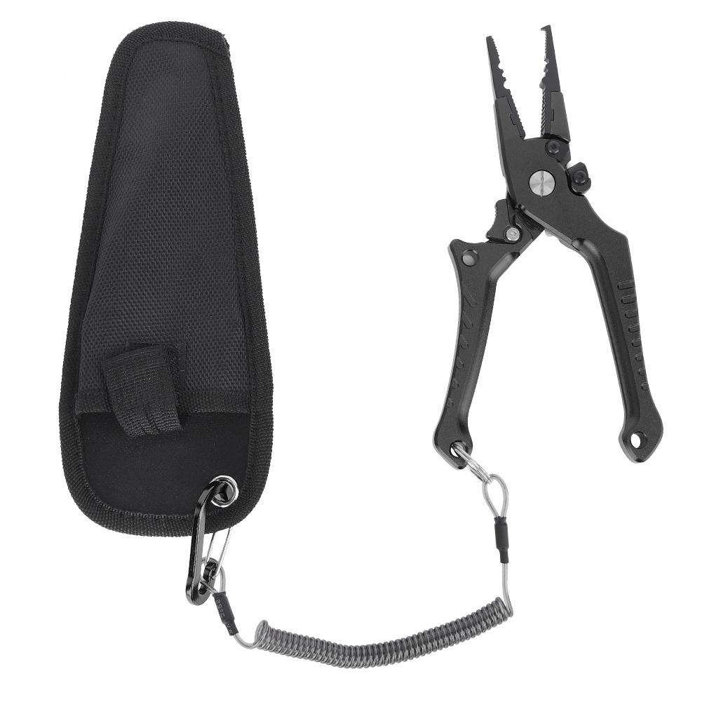 Outdoor Aluminum Alloy Lure Self Locking Fishing Pliers Fish Controller Tong Setblack