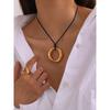 Yori Stainless Steel Round Pendant Hollow Necklace Prevent Allergy Simple Metal 18K Gold PVD Plated Jewelry Bijoux Gift