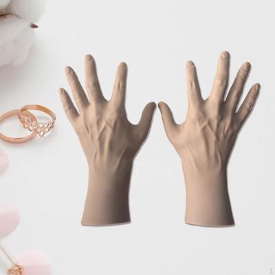 2Pcs Left and Right Human Hand Mannequin Model Jewelry Display Lifelike Photo Props Rings