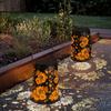 High Quality Outdoor Solar Lantern Light IP65 Waterproof Modern Hollow Heart Flower Iron Black & Gold for Patio Yard Garden