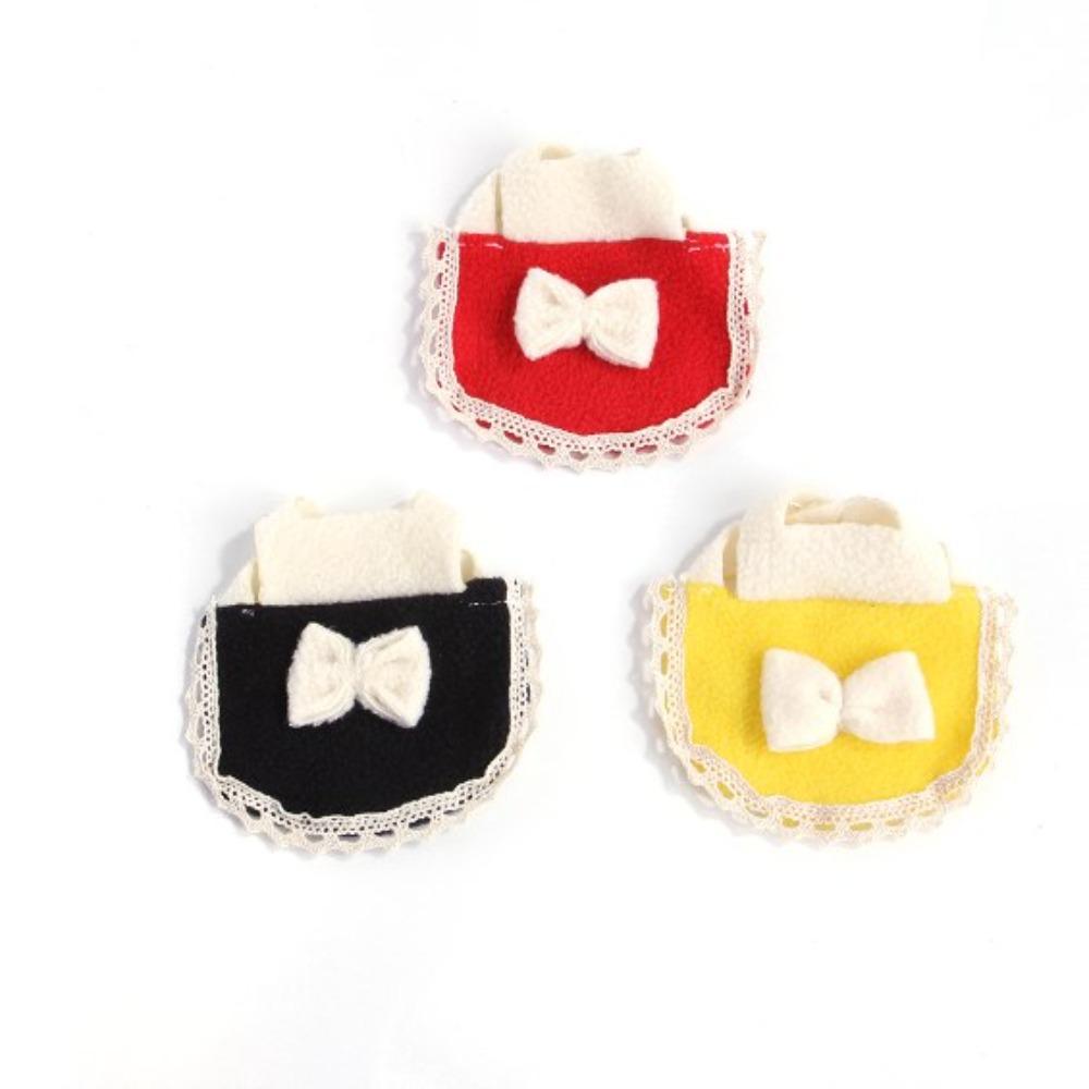 Wear and Bite Resistant Small Animal Clothes Flannel Cloth Dress Cap Harness Vest with Bow