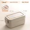 Nordic-Style Stainless Steel Lunch Box with Compartments, Fork, and Spoon - Microwave Safe