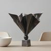 Iron Flower Vase with Square Base Textured for Console Table, Reading Nook