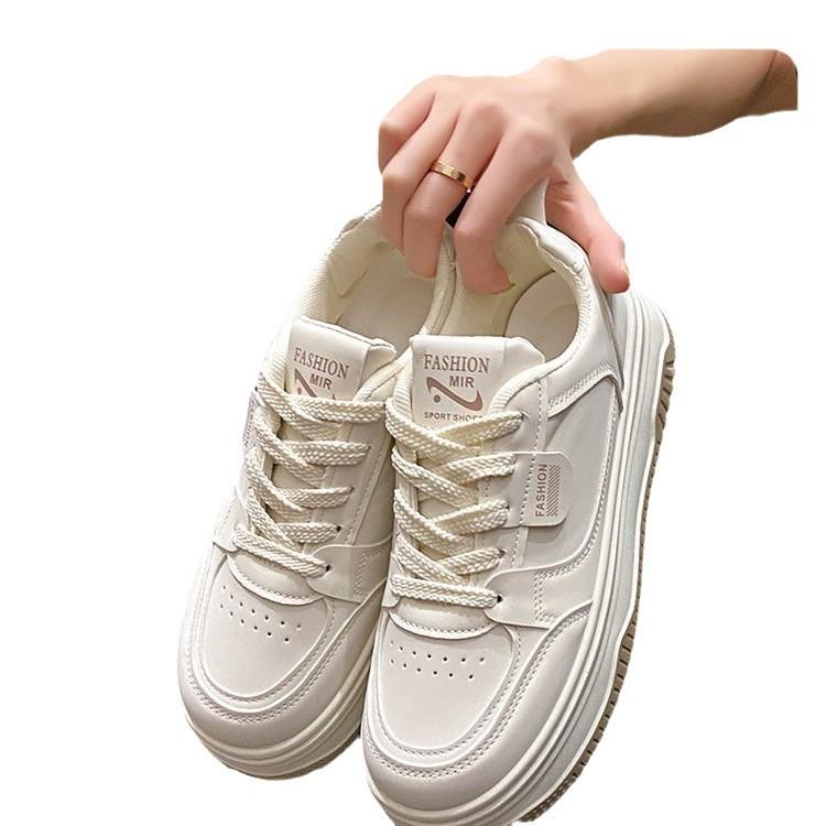 Autumn and Winter New Thick-soled Round Head Color Matching Casual Shoes College Style Lace-up Versatile Sports Little White Shoes Women