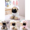 Soft And Cuddly 8" Pug Dog Plush Toy With Seven Charming Costumes