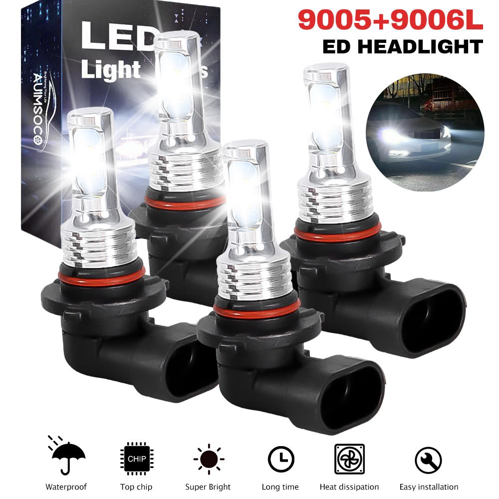 9006 9005 35W LED Headlight KIT Combo Bulbs 12V-24V DC 6000K-7000K High Low Beam Super Bright 360 Degree Beam Angle Auto Lamp