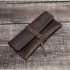 Ręcznie robiony Vintage Skórzany Piórnik Rolowany Etui Retro Prawdziwa Skóra Bydlęca Uchwyt na Długopisy Torba Biuro Szkoła Artykuły Papiernicze Prezent dla Artysty