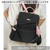 Yumemono A4 Back PU Town Backpack x Women's Backpack, Size, Anti-theft, Pocket, Leather, Lightweight, 3-Way, Small, (Black Pink)