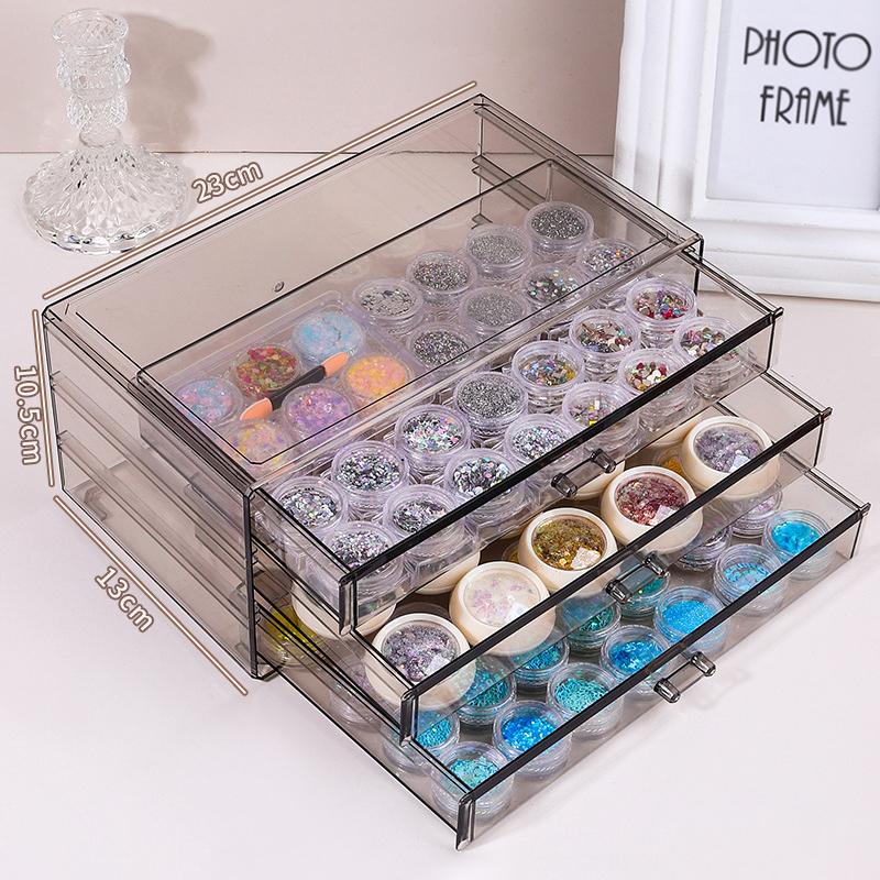 

Коробка для хранения клея и лака для ногтей, коробка для хранения ювелирных изделий, прозрачная, большой емкости, настольная коробка для хранения в маникюрном салоне чёрный