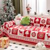 Pătură roșie dintr-o bucată de Crăciun Husă de canapea Decor de vacanță Sufragerie pentru casă Huse de canapea complet împachetate Pături de pat Pânză de Anul Nou
