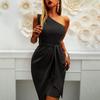 IHUASU Abiti casual senza maniche con stampa tinta unita primavera estate moda donna
