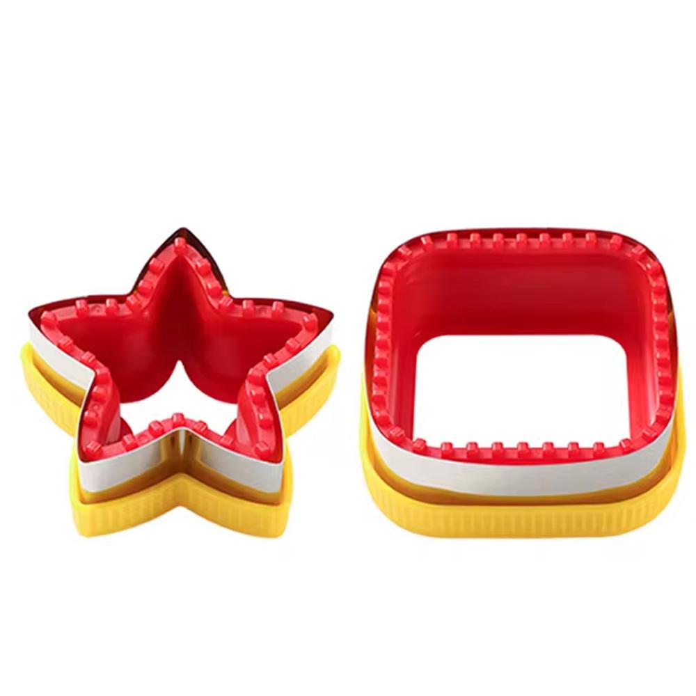 1PCS Geometric Sandwich Cutter and Sealer Set Food-Grade PP Sandwich Cutting Sealing Mould for Children