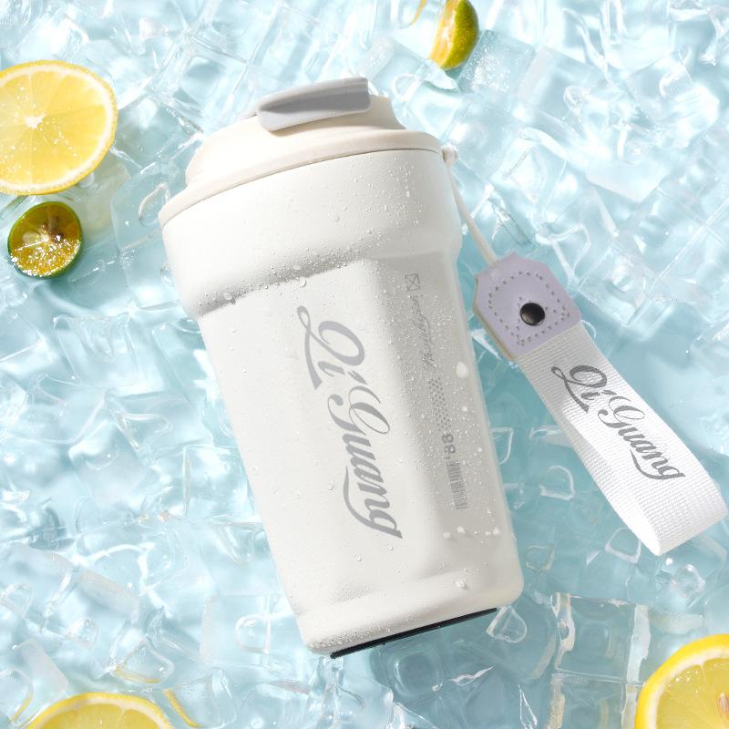 Thermos cup, student high-value accompanying cup, car double drink, straw water cup 21