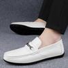 Fashionable Korean Style Leather Casual Shoe Lightweight Comfortable Driving Loafers Soft Soled Men Business Elegant Daily Shoes