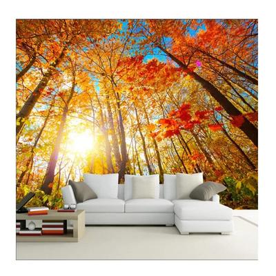 3D-Tapete Naturmotiv Ahornblätter Waldlandschaft Wandbild für Wohnzimmer Schlafzimmer 3D-Tapeten Heimdekoration