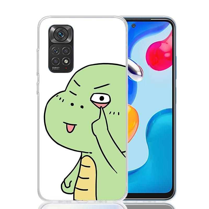 Dinosaur Cartoon Cute Phone Case For Xiaomi Redmi Note 15 14 13 12S 12 Pro Plus 11S 11E 11 11T 10S 10 Art Soft Pattern Cover Red