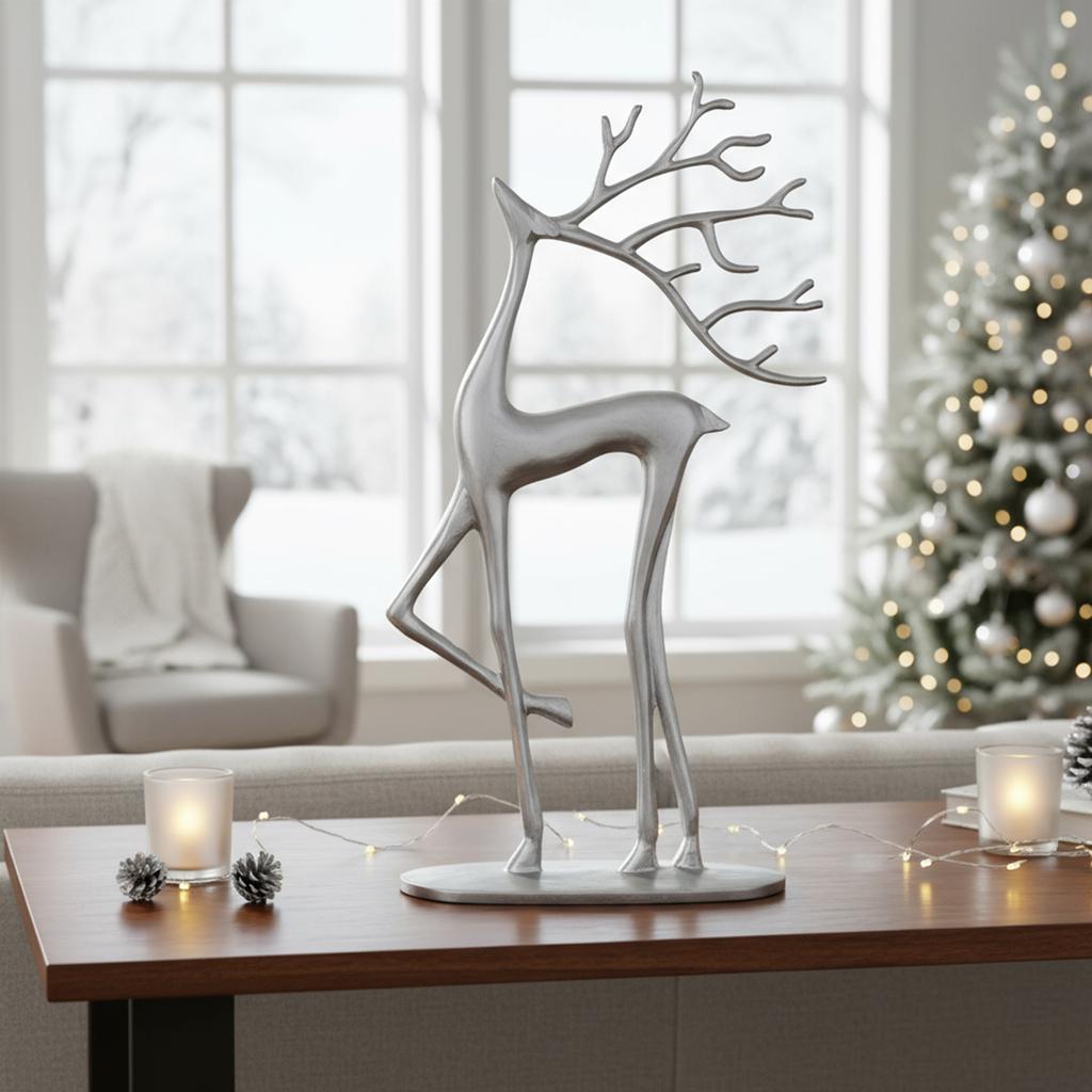 Christmas Reindeer Decor Resin Xmas Figurines Modern Christmas Decor Reindeer Figurine Elk Statue Elegant Indoor Holiday Decor