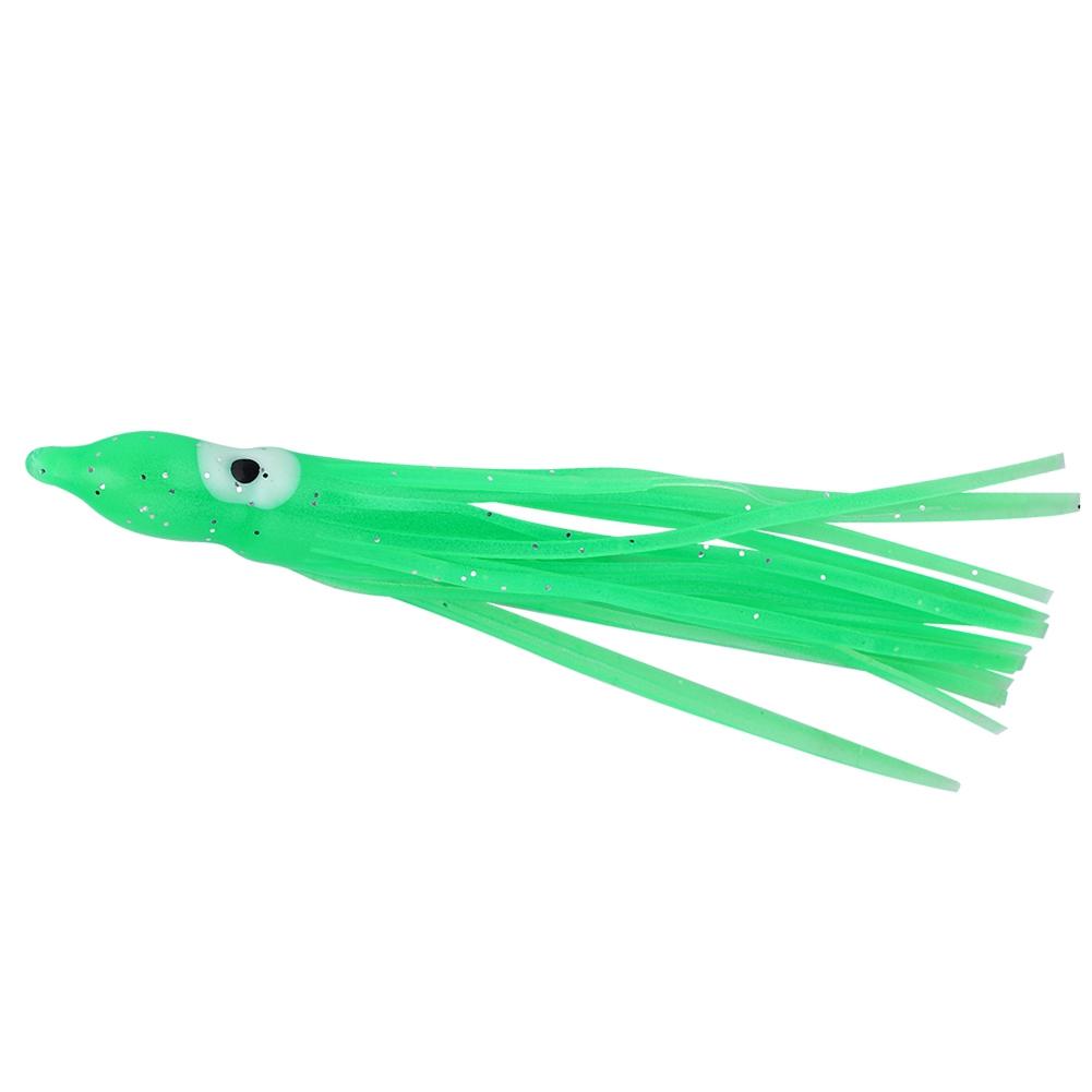 10pcs Bag Mini size Squid Octopus Shape Fishing Bait Lure Fishing Tackle Tools Luminous Green