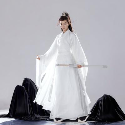 Hanfu-Paaranzug im Stil der chinesischen Wei- und Jin-Dynastie mit Kreuzkragen