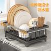 Adjustable Sink Drain Rack Dishes Bowls Fruits Vegetables Kitchen Countertop Organizer Modern Minimalist Metal