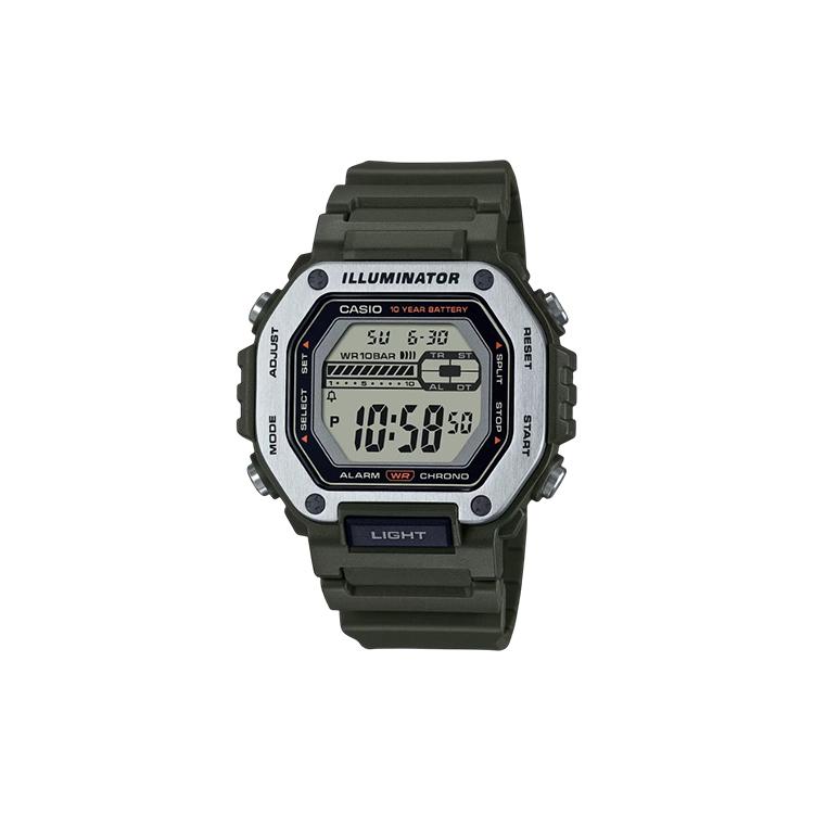 CASIO Men Standard Series 47.2mm Green Watch MWD-110H-3AV MWD-110H-3AV Army Green Strap
