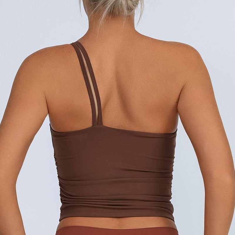 Foreign Trade New Belt Chest Pad Cross-Border Sports Fitness Quick-Drying Vest Women Running Shoulder Tube Top Yoga Clothes Wrap-around Top