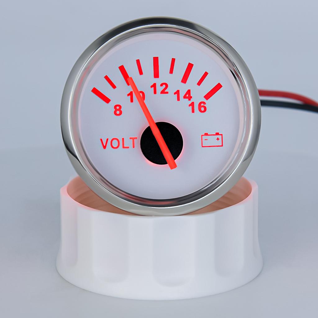 AD Universal 52mm Volt Meter Marine Auto Voltmeter 8-16V Waterproof Gauge For Motorcycle Car Boat Automobile With Red