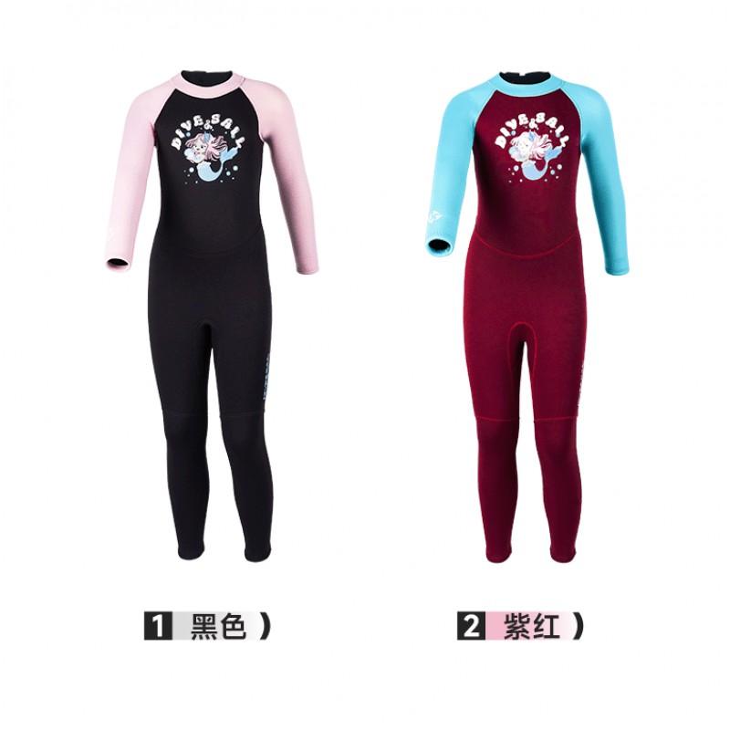 Kids 2.5mm Neoprene Wetsuit Full Body Long Sleeve Snorkeling Swimming Surfing Warmth Protection Girls