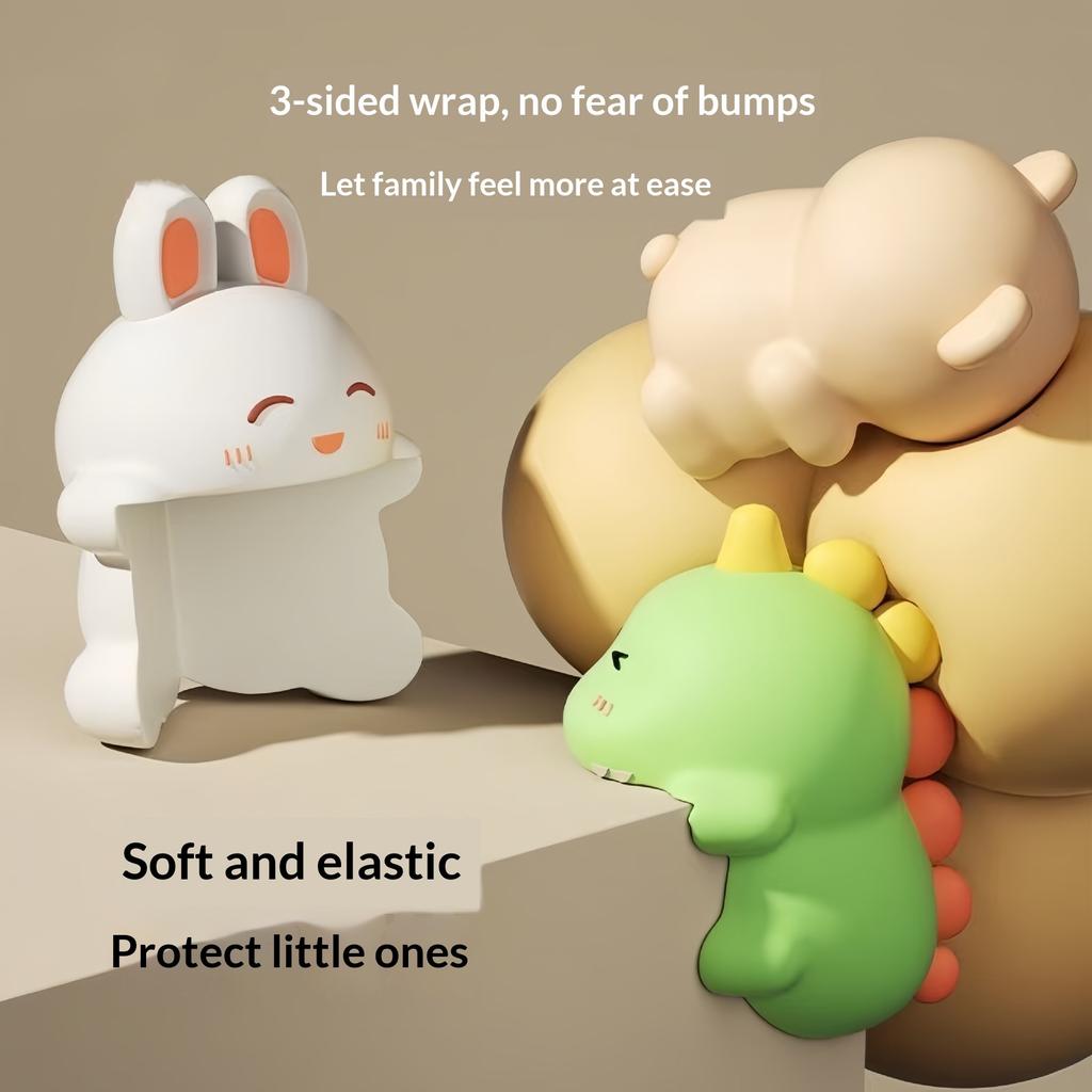 Soft Silicone Corner Guards for Table Edges, Cute Cartoon Baby Proofing Bumpers, Child Safety Window Corner Protectors for Home