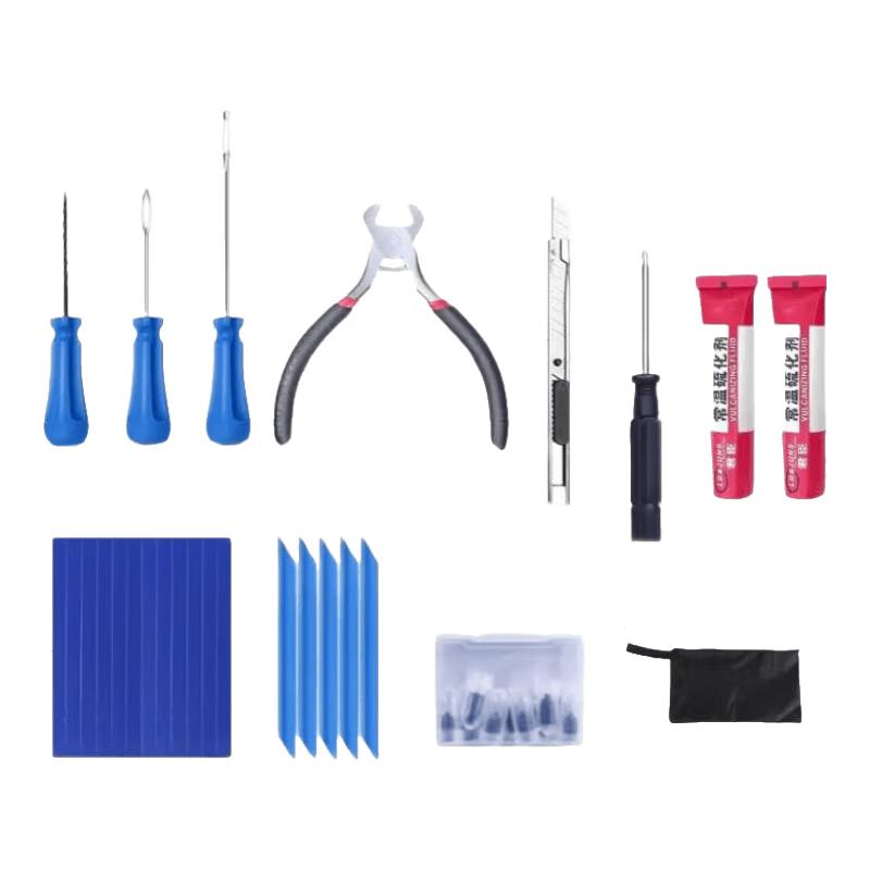 Emergency Tire Repair Tool Kit with Vulcanized Strips