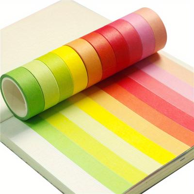 20 - Rolle 15mm Regenbogen Masking Tape Set - für Journal, DIY Bastelarbeiten & Scrapbooking