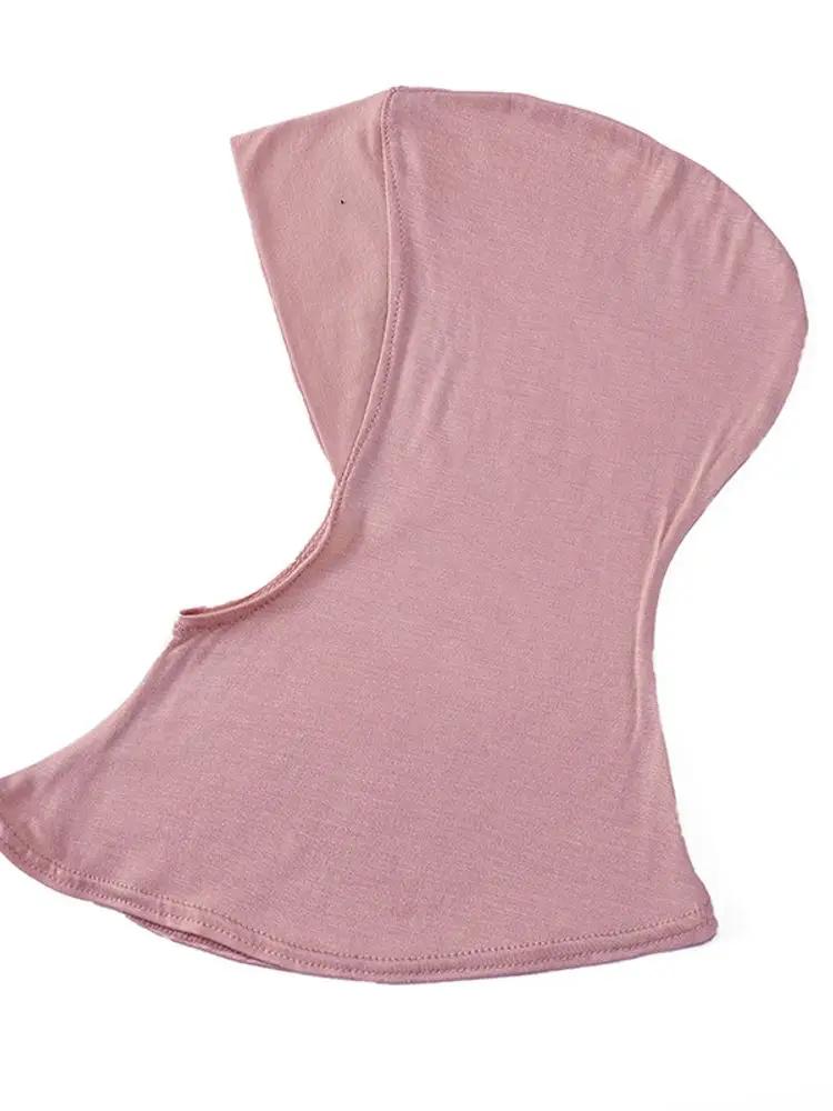 21Colors Soft Modal Elastic Basic Inner Turban Cap Muslim Women Solid Color Wrap Hijab Hats Wear Directly Headscarf Underscarf