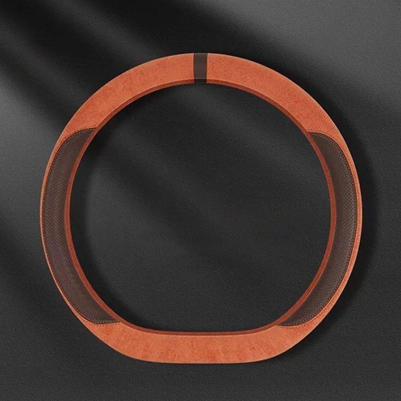 Semišový poťah na všetky ročné obdobia Poťah na volant auta Ultra tenký Protišmykový Tvar D Okrúhly Priedušný Ochranný poťah na volant auta