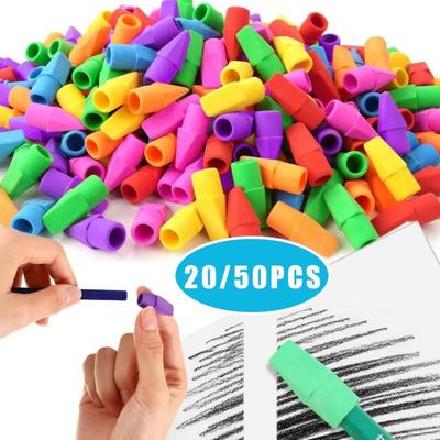 20/50 ΤΕΜΑΧΙΑ Καπάκι Προστασίας Μύτης Μολυβιού Σχήματος Σμίλης 2-σε-1 Προστατευτικό Πάνω Μέρους Στυλό Γόμες Δώρο για Μαθητές