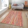 Aizza Trends Indian Handmade Braided Multi Cotton with Natural Jute Area Rug- Jute Rug- Dining Room- Living Room