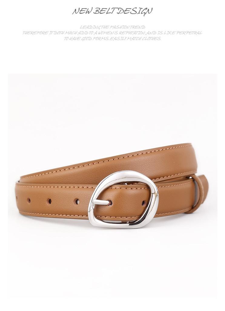 True Leather Womens Belt With Geometric Buckle For Casual Jeans Styling