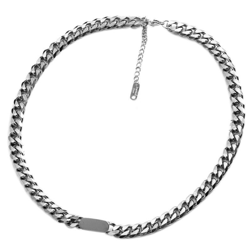 DIEYURO 316L Stainless Steel Thick Chain Necklace Female Fashion Retro Hip-hop Punk Prevent Allergy Mujer Bijoux