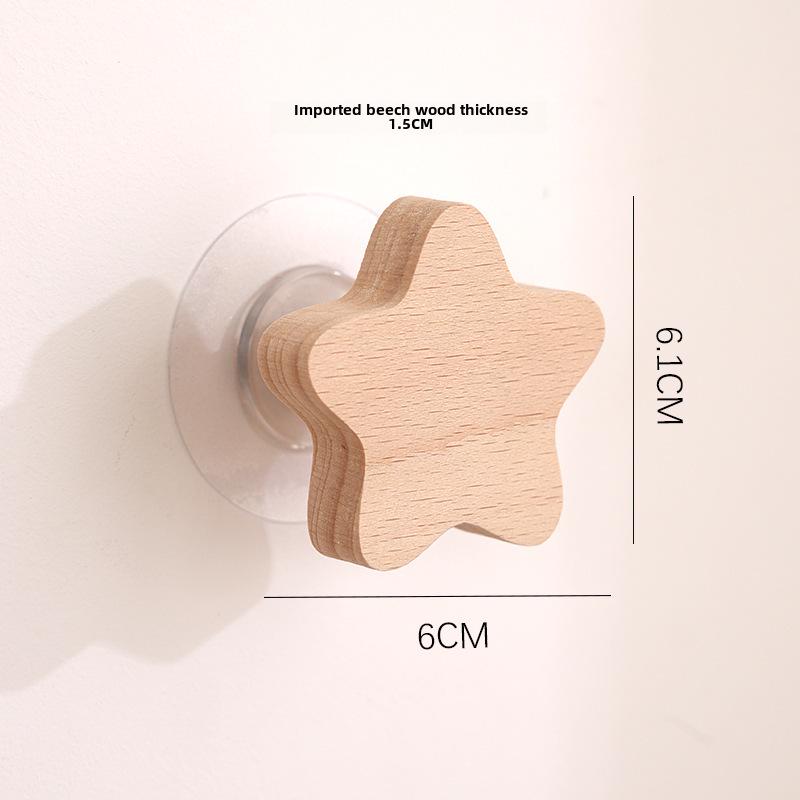 Japanese Cute Animal Wooden Wall Hook - Moon Cartoon Design Nordic Decor