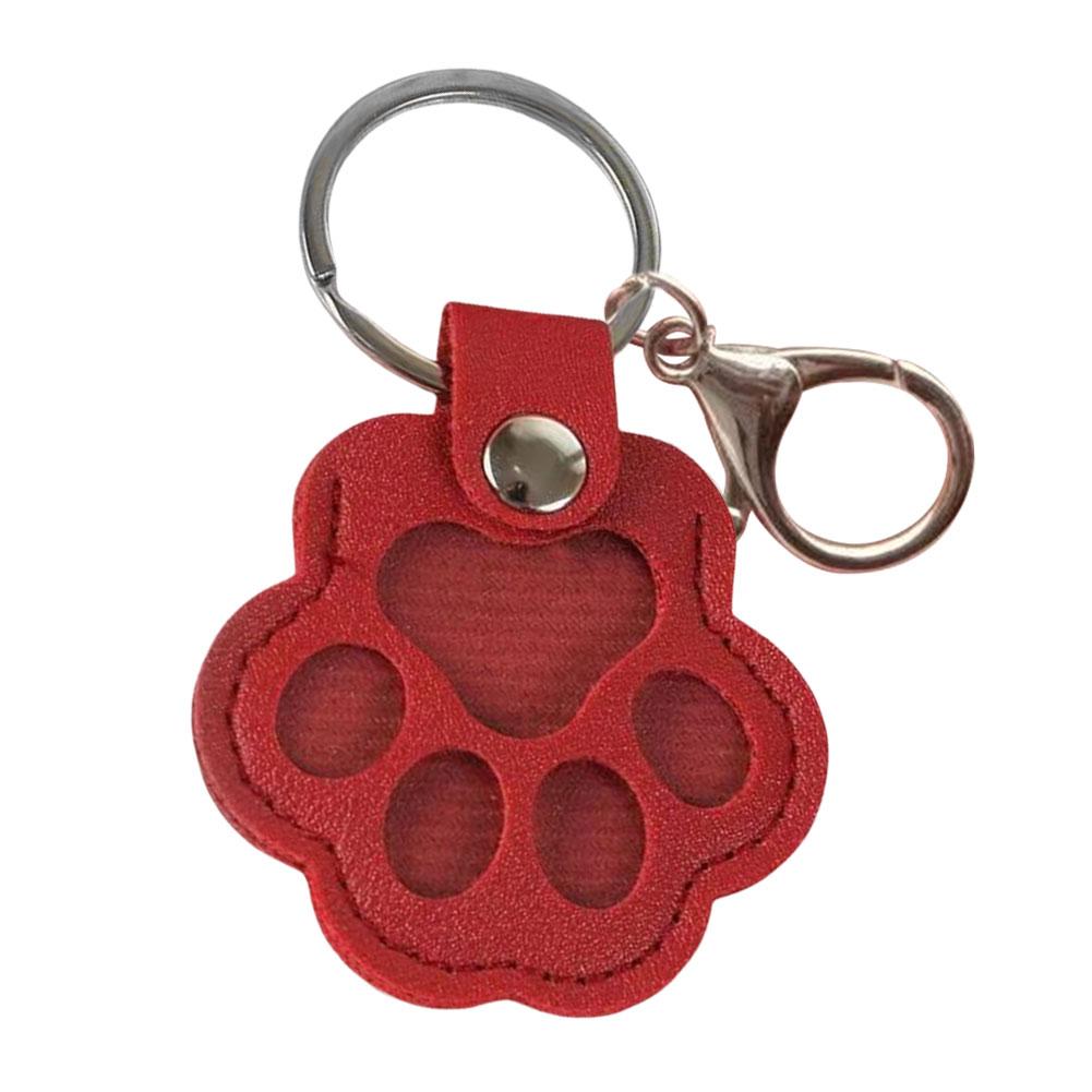 Adorable Paw Print Keychains Commemorative Pet Hair Storage Bag Keychain Cat Dog Fur Container Pendant for Pet Lovers