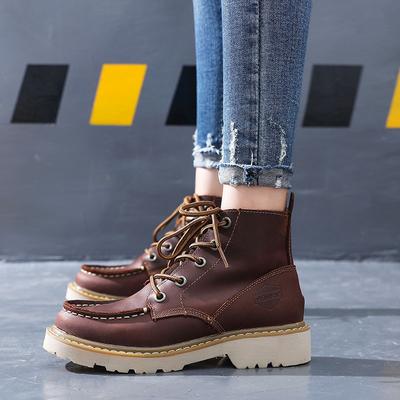 Kožené dámské boty Britské Martensky Dámské boty Pracovní boty Pánské kotníkové boty Vysoké retro Párové boty