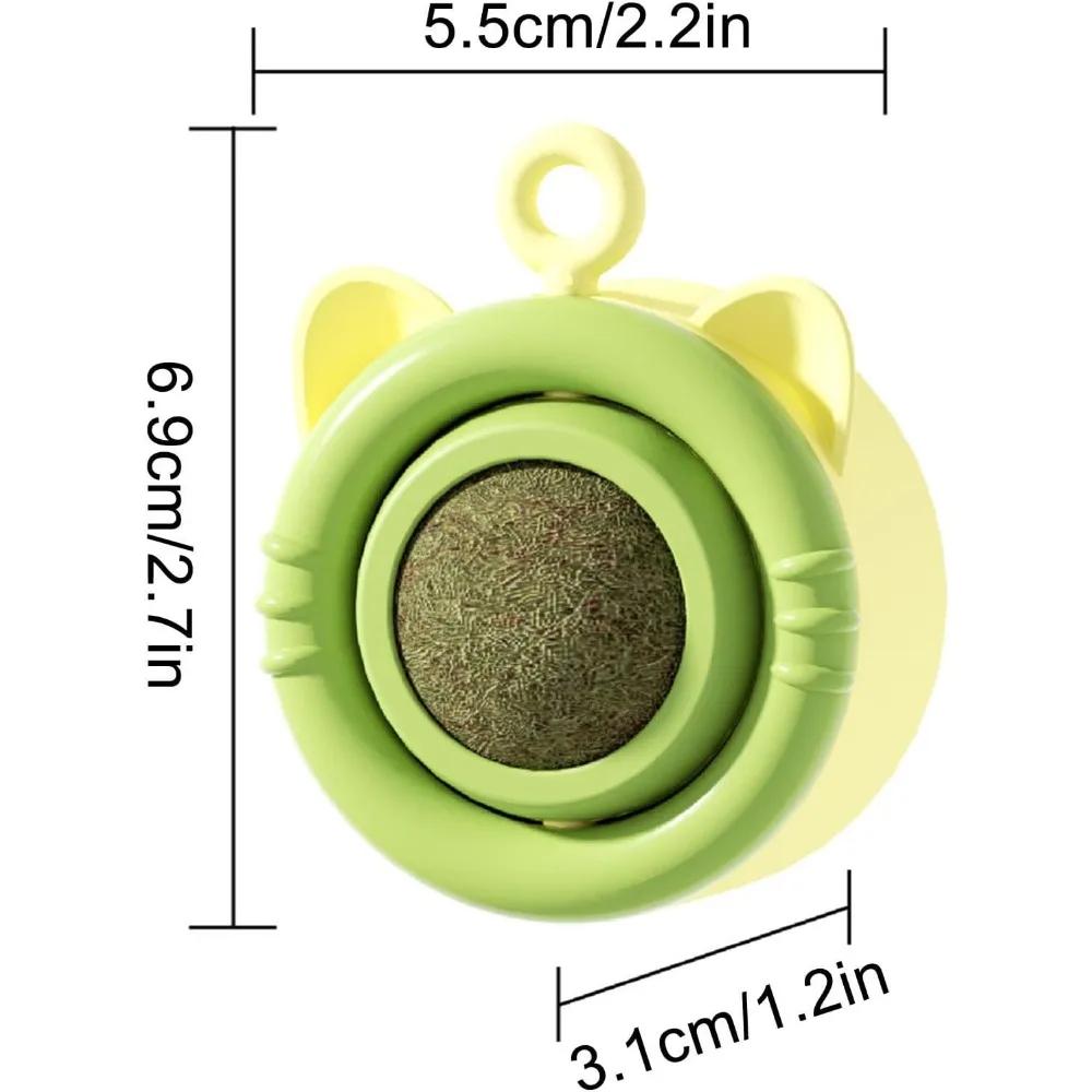 Natural Catnip Ball Cat Wall Stick-on Toy Scratcher Treats Healthy Natural Removes Ball to Promote Digestion Cat Grass Snack