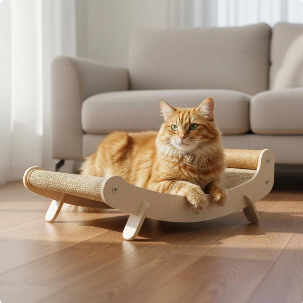 Cat Scratching Lounger Stable Framework Cat Lounge Bed Scratcher Pet Supplies for Indoor