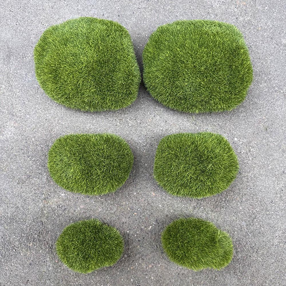 2/4/6/10PCS Green Simulation Moss Stone Micro Landscape Miniature Figurine  Landscape Making
