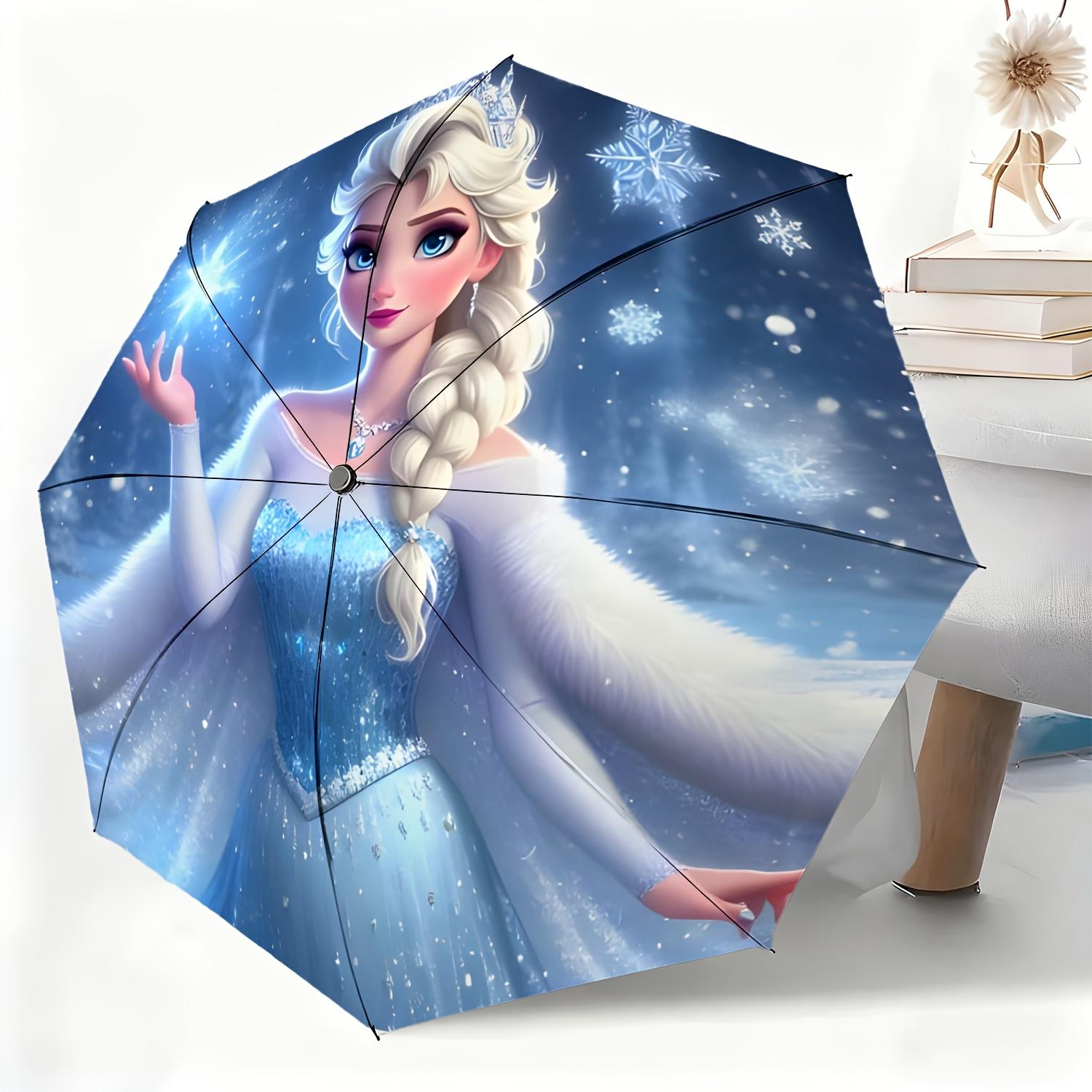 

A Fully Automatic Umbrella Featuring Elsa from Frozen, Suitable for All Occasions As a Sun And Rain Umbrella, Portable And Fol (as the picture,Iron&8K)