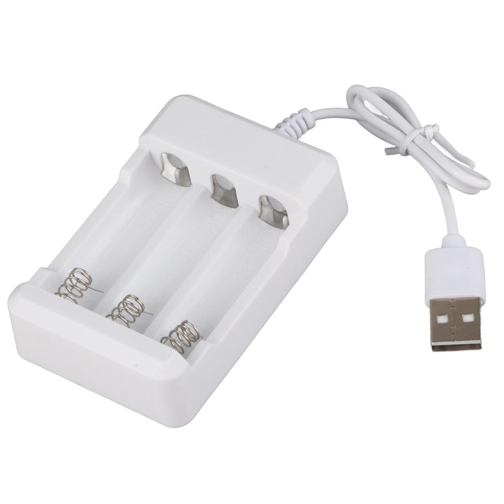 Portable ABS 5V Three Slots Charger for AA AAA Rechargeable Battery with USB Plug