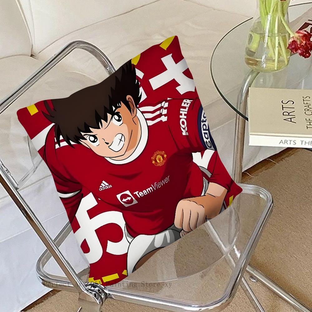 C-Captain Tsubasa Animations-Kissenbezug Quadratisches Kissen Schlafzimmer Sofa Freizeit Komfortkissen Auto Wohnzimmer Heimdekoration 40X40