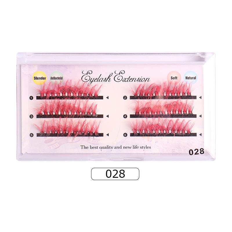 European And American Colored Mink Hair False Eyelashes Dense Row Dense Curl Messy Grafted Eyelashes