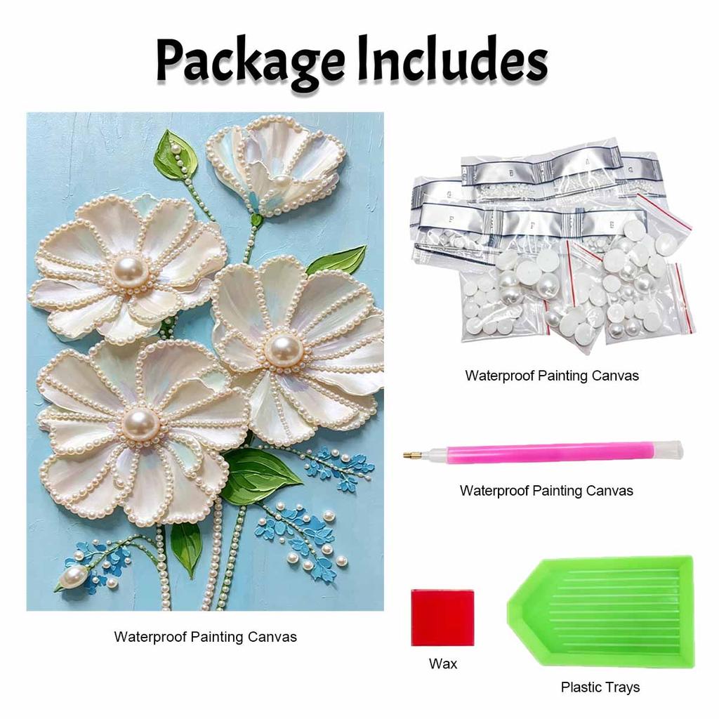 Pearl Flower Painting Handmade Creative Projects. Home Wall Decoration.
