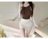 Korean Off-Shoulder Lace-Up Halter Slimming Tank for Women